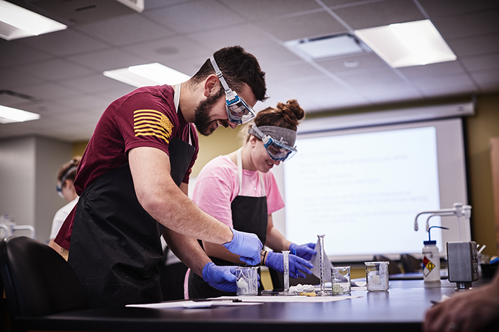 Students working in a Chemistry lab